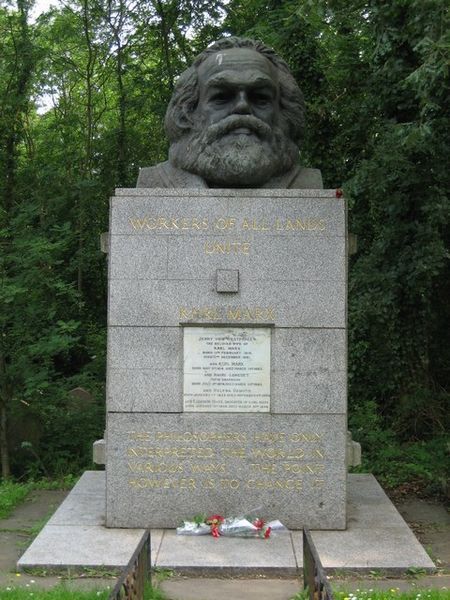 The gigantic head of Karl Marx
