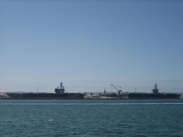 The USS Ronnie Reagan and the USS Nimitz