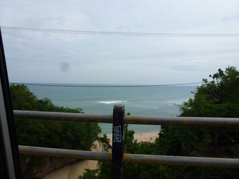 View of Padang Padang Beach from the bridge
