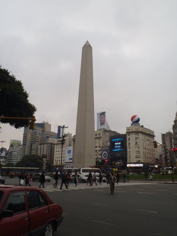 The famous obelisk in Buenos Aires