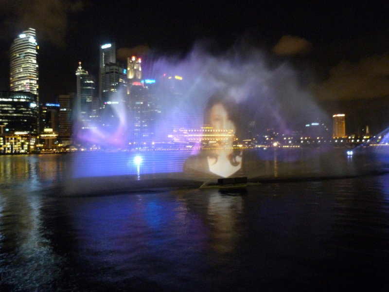 Projected film on water! Pretty cool!