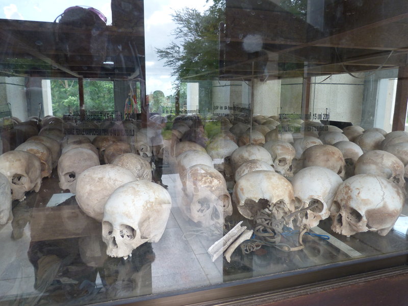 The skulls kept in the memorial from some of the mass graves, hundreds of them