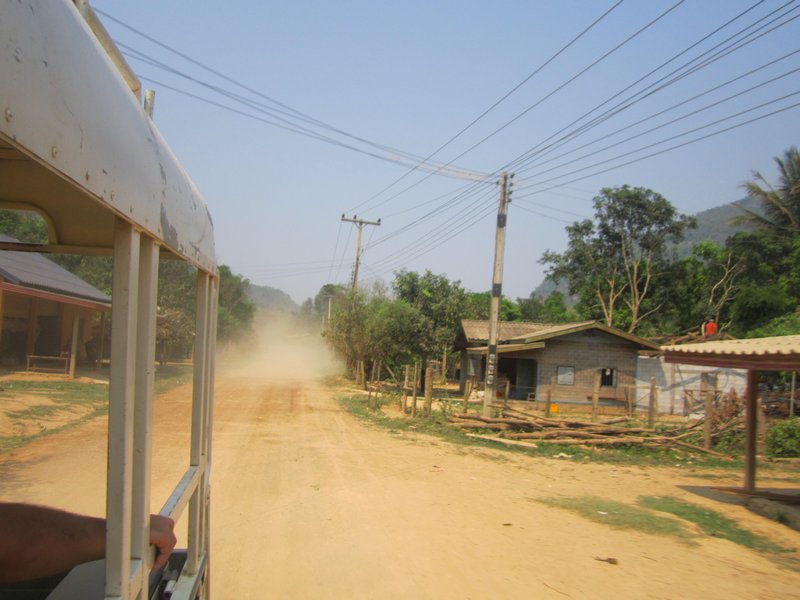 Dusty road on route to trek