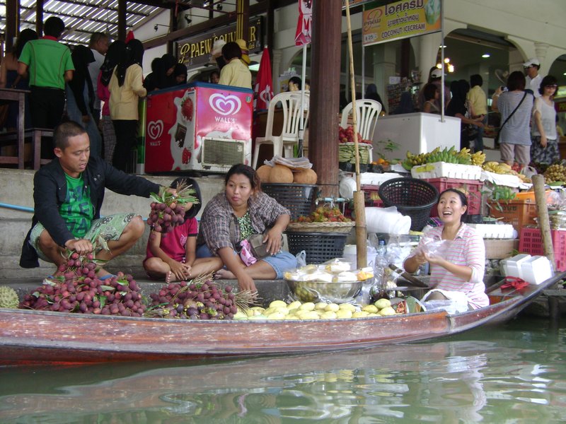 View of floating market