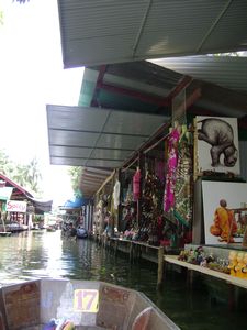View of floating shops