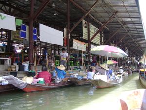 View of floating market