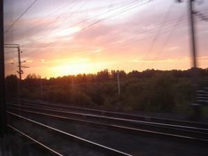 Sunset from our compartment