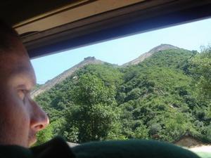 View of Great Wall from train