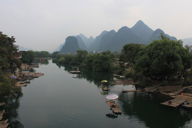 Yulong River - bamboo rafts