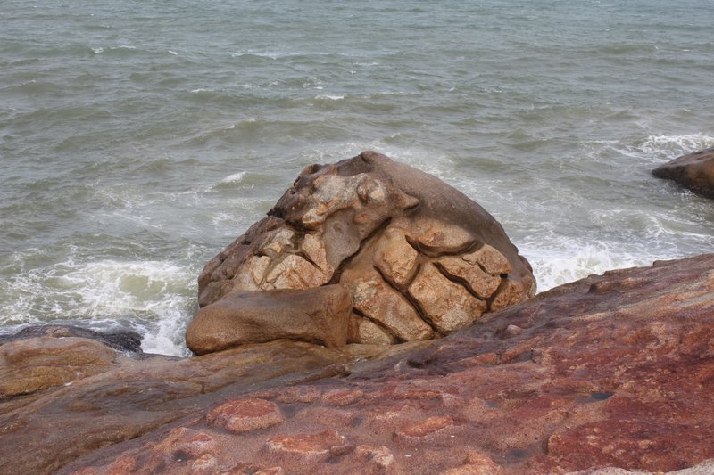 Crazy rock worn by all the waves