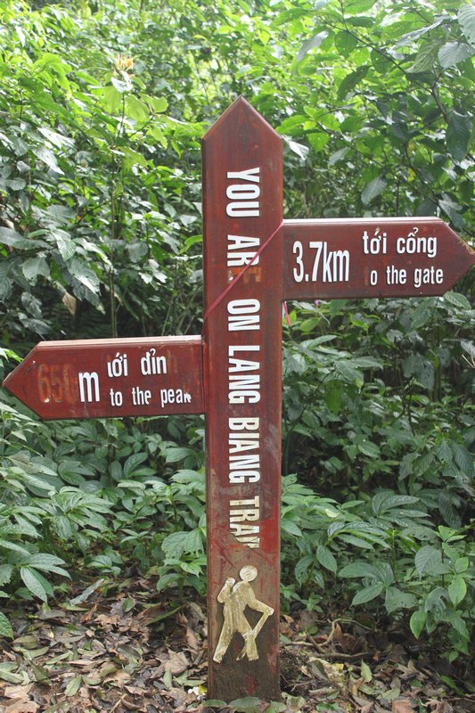 Lang Biang trail sign