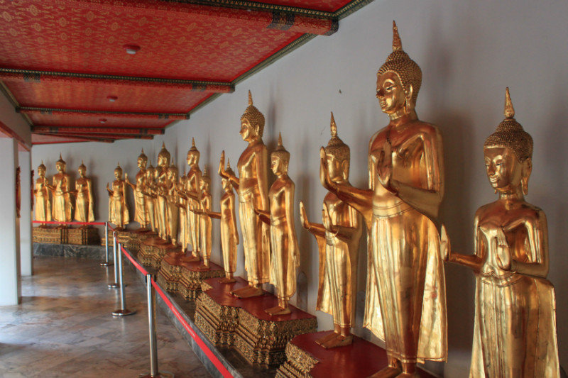 Part of the largest Buddha statue collection in Thailand