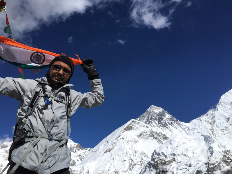 On top of Kala Patthar-Mt.Everest behind me