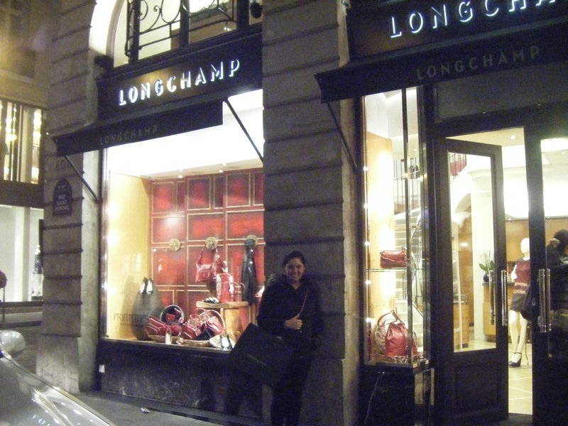 me outside the Longchamp Store!