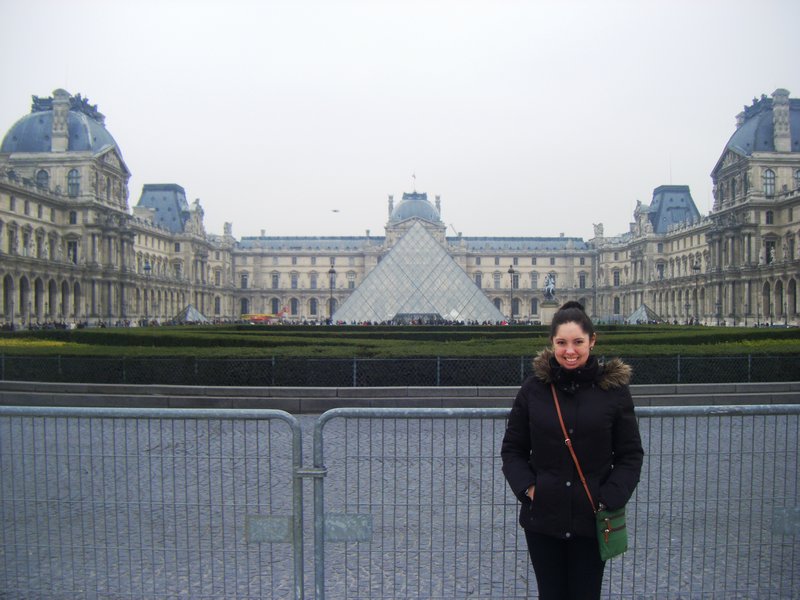 me outside the Louvre