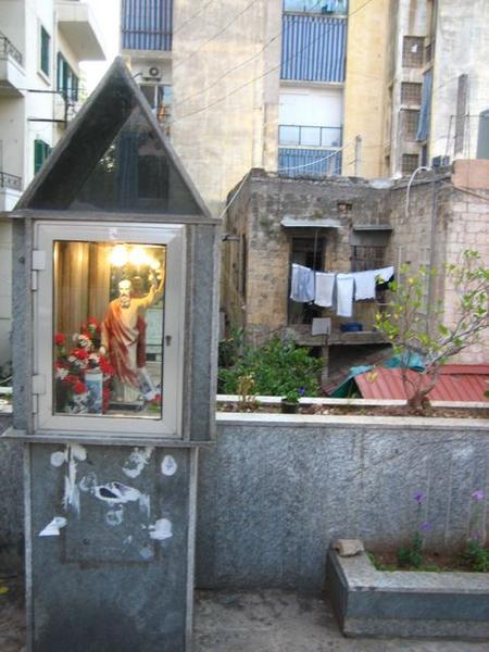 Sidewalk shrine, Beirut