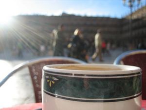 Coffee in the Plaza Mayor, Salamanca