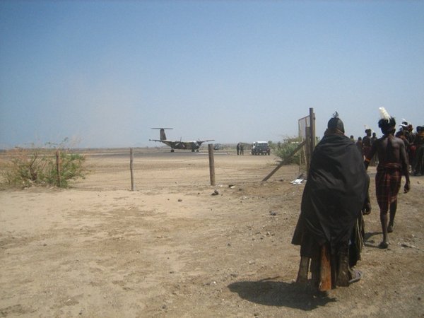 A Turkana woman on her way to the airstrip