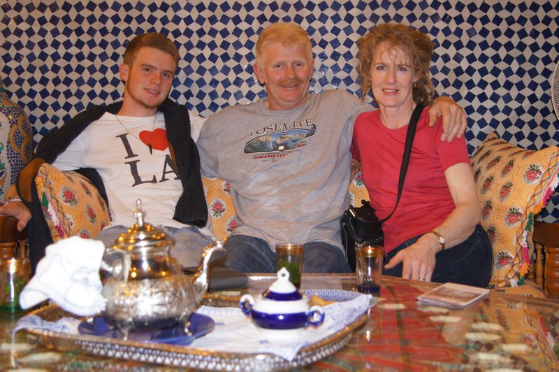 First night kicking back in the Riad, with some sweet Moroccan mint tea.