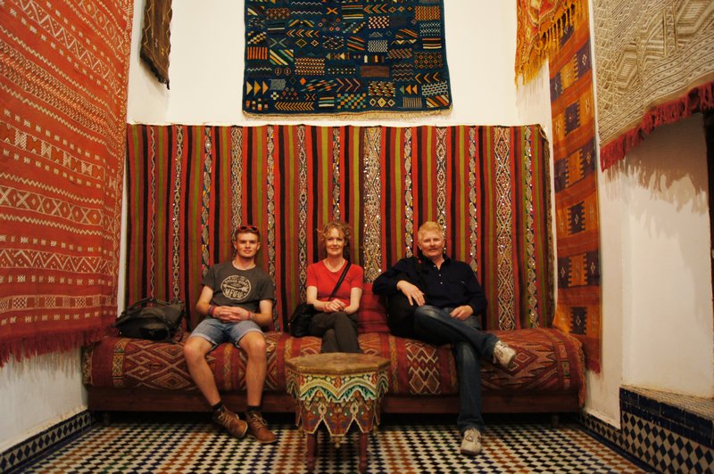 Being buried in carpets from hopeful merchants is all part of being in Morocco