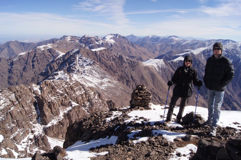 Looking over pure, unedited beauty at the top of Mt Toubkal