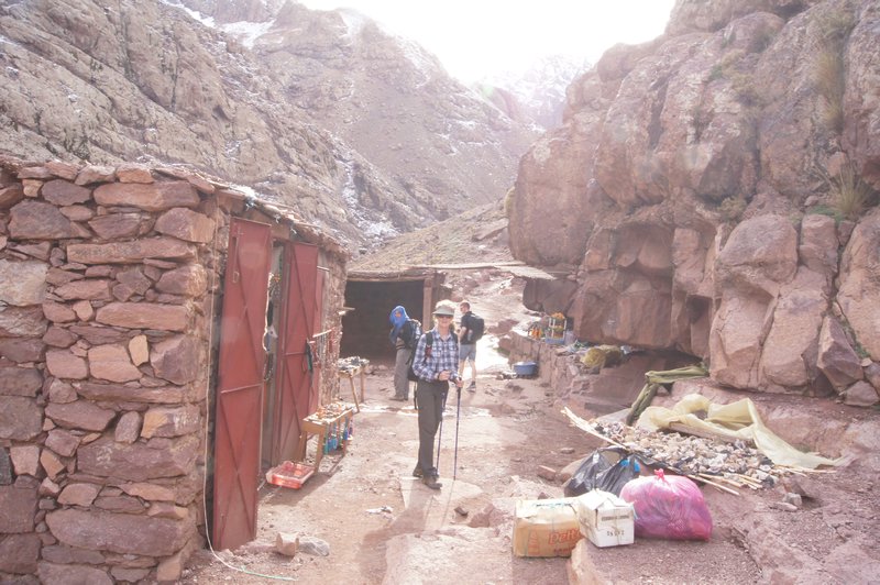 The little shops on the way to the summit of Toubkal