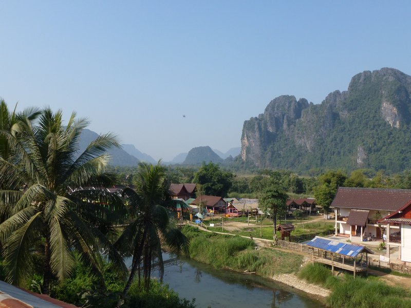 View from guesthouse in Vang Vieng 