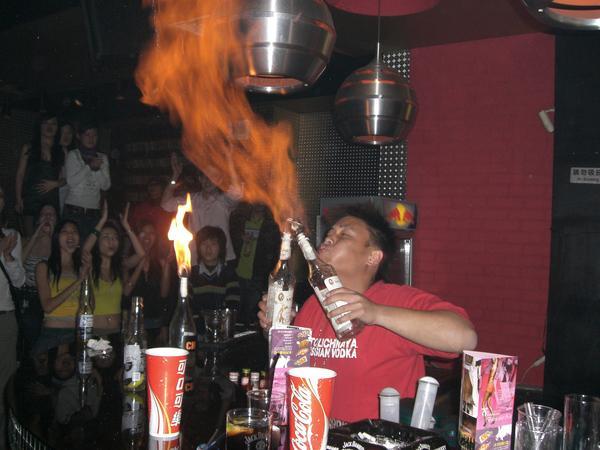 The sweet alcohol fire blower guy