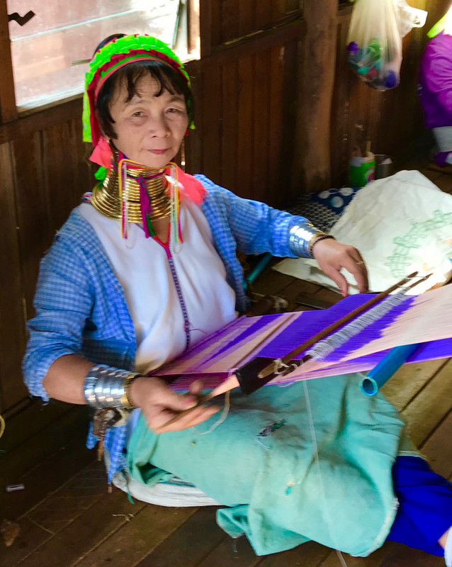 Longneck woman weaving, Inle Lake