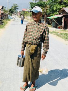 Local walking in Inle Lake, Myanmar
