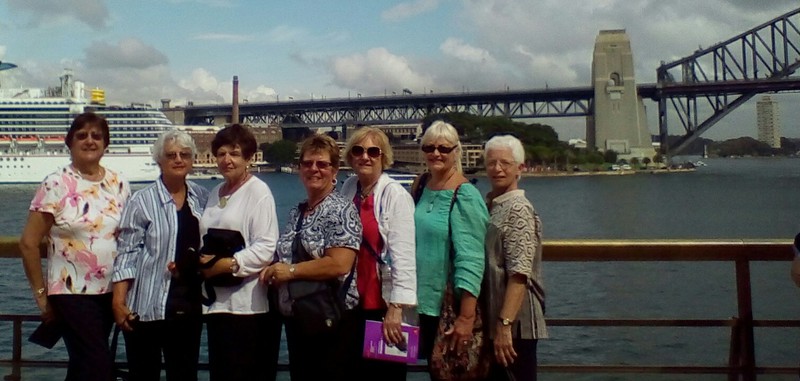 The Cape Cod 8, minus one! R to L; Barbara, yours truly, Judy, Mary Ann, Leona, Portia and Carol, Susan was missing from the pic!