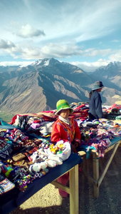 WOMAN SELLING GARMENTS IN ANDES