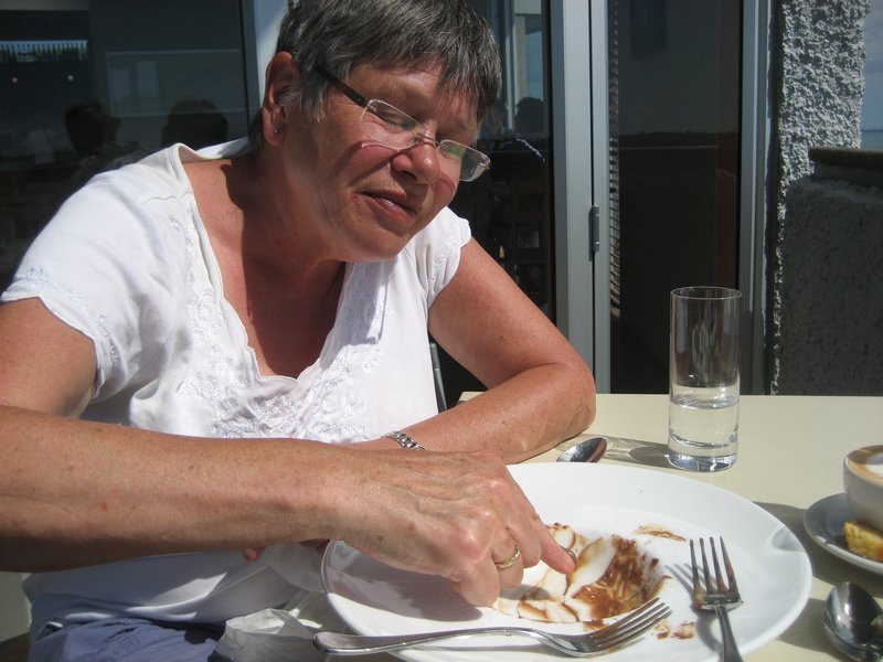 Neiria licking the plate