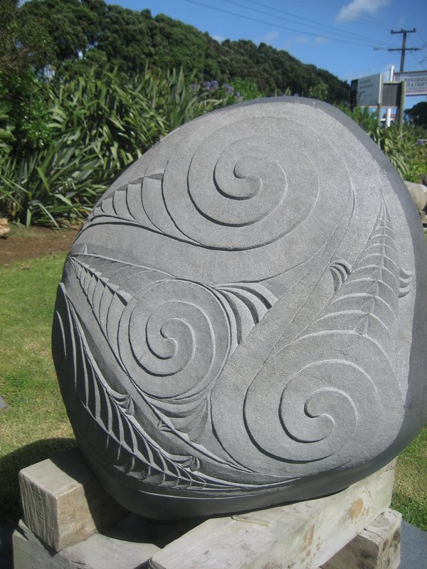 Maori stone carving