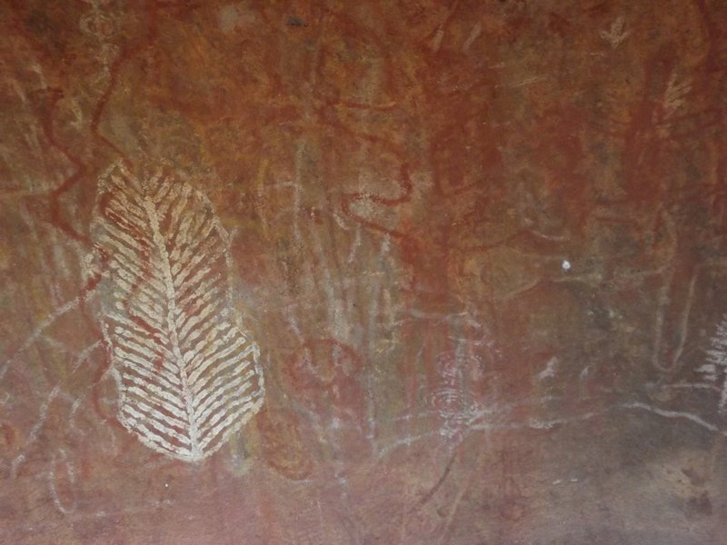 Aboriginal paintings in Uluru cave