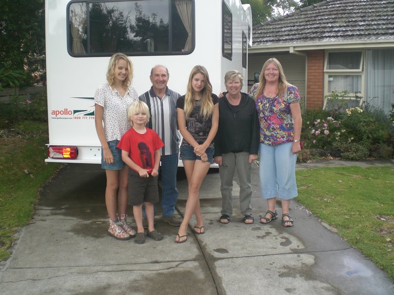 With Uncle Jeffrey & Auntie Kathy and Daphne the motorhome