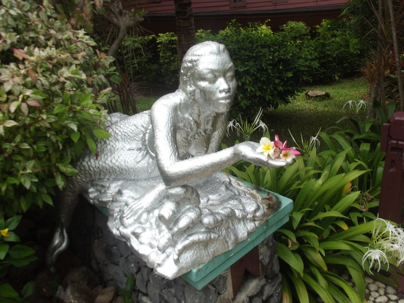 Statue in hotel gardens