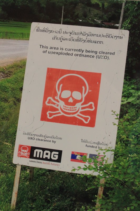 Warning Sign seen around Laos