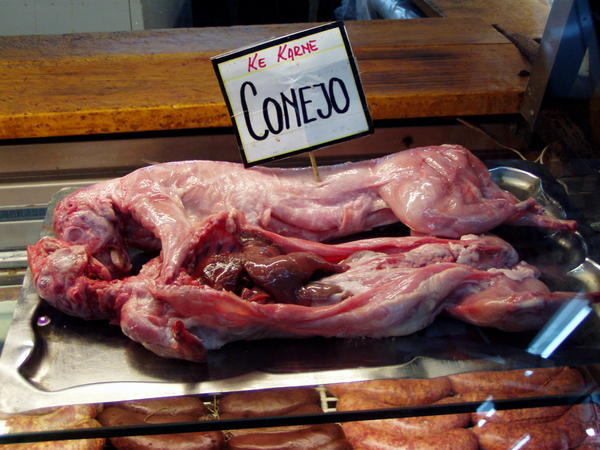 Kanin med ven på markedet i Mendoza