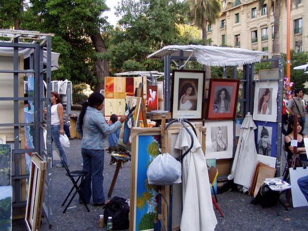 Maleri-marked i Santiago