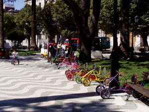 Cykler til leje i park