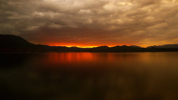 Sunrise over Lugu Lake