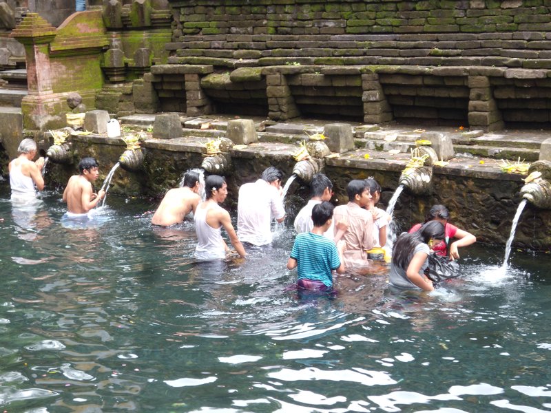Bathing in the temple