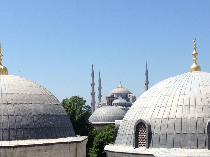 View of Blue Mosque from Hagia Sophia