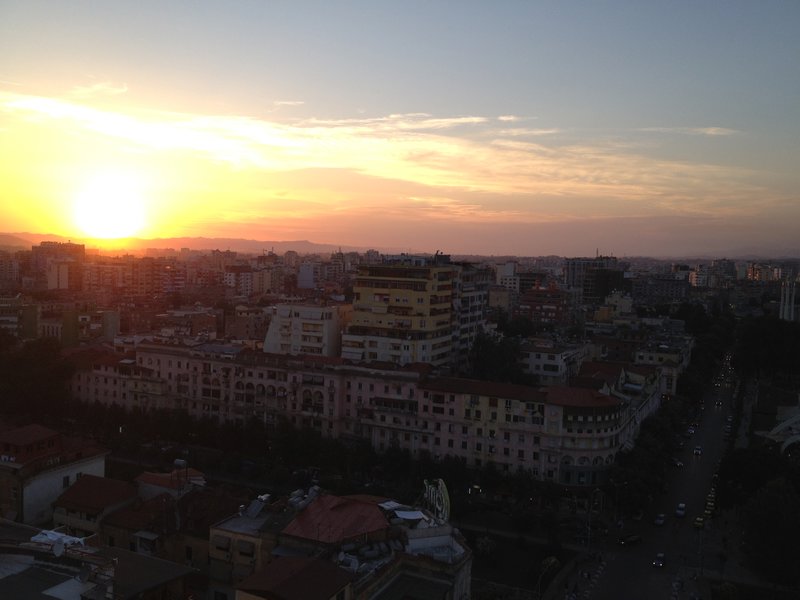 Sunset in Tirana