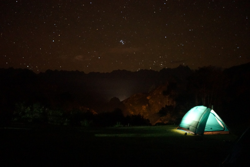 Camping outside Machu Picchu
