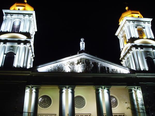 tucamen cathedral by night