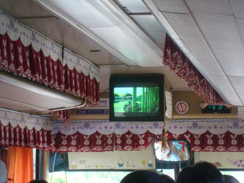 Rambo on the bus TV in Khmer