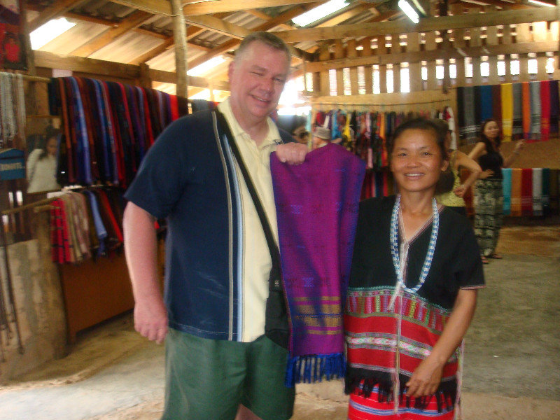 Shopping at one of the hilltribe stops