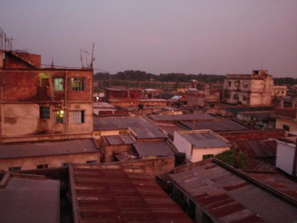 Sunset over the slums